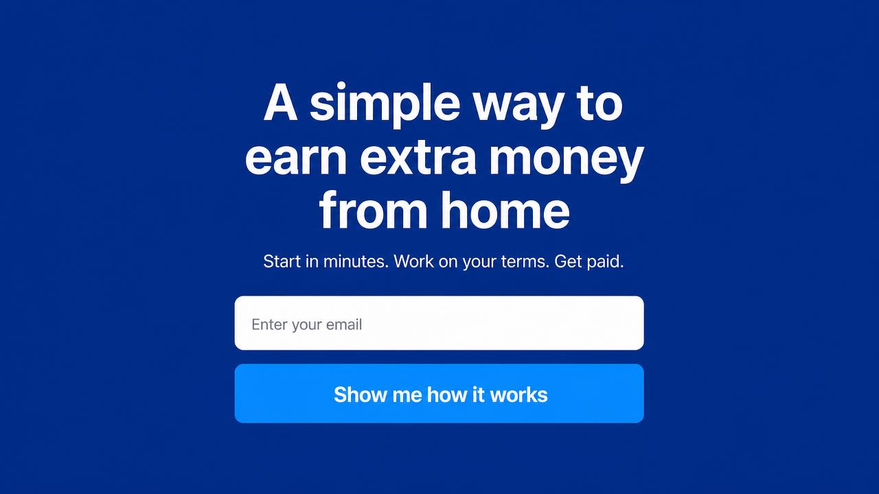 A ready-made sign-up page with a headline, email box and button